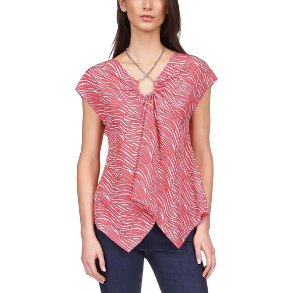 Michael Michael Kors Blouse SZ Extra Large NEW Zebra Chain Necklace Top NWOT - Picture 1 of 14